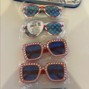 Fourth of July  Red and Blue Star Sunglasses